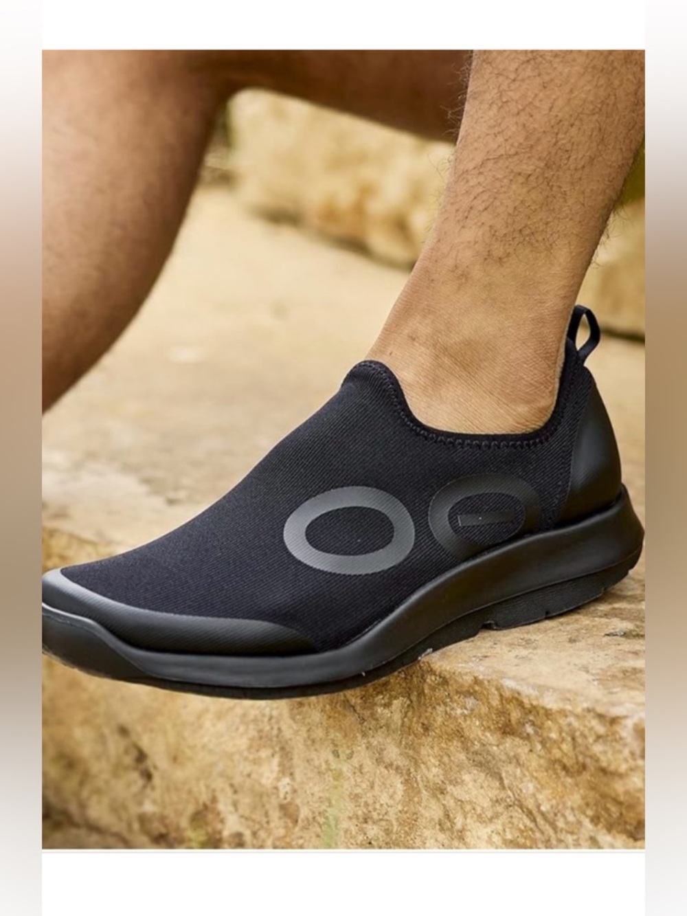 OOFOS OOmg Sport Low Black Slip-on Sneakers Size 11